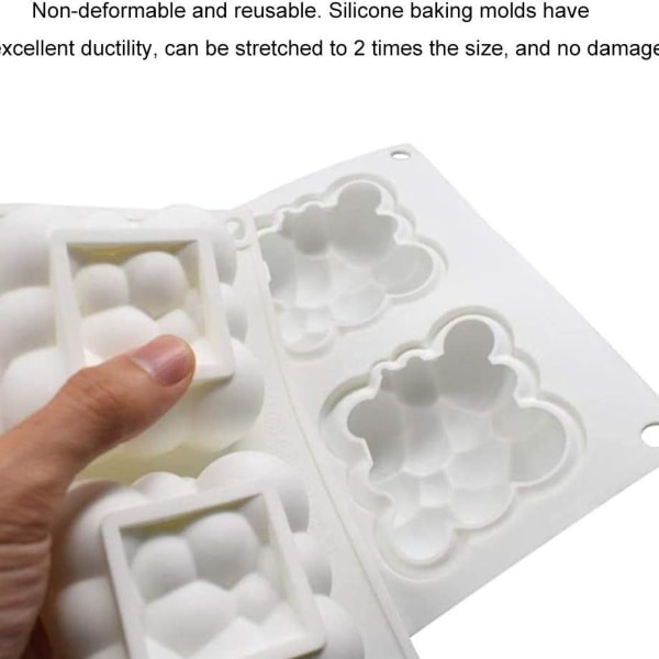 Bubbelmoln Silikonform Kvadratisk Mousse Tårta Bakformar