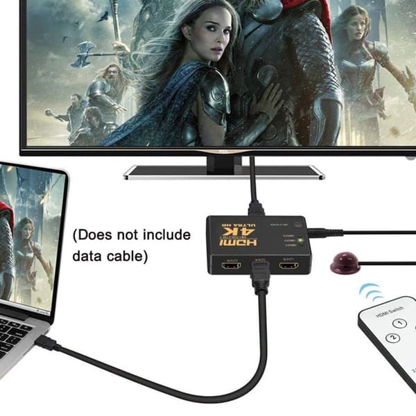HDMI-switch 4k, smart 5-port HDMI-switcher splitter understøttet