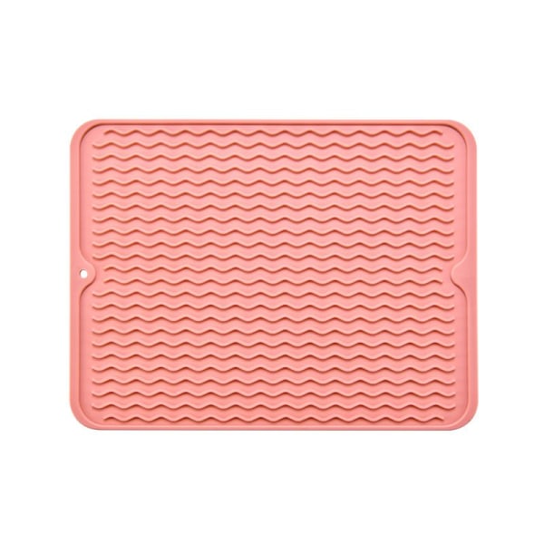 40,5*31cm, (rosa) Stor diskbänksmatta - Tjock diskbänksmatta för snabb torkning, Torkmatta med svampborste, BPA-fri, Vikbar diskmatta - Halkfri