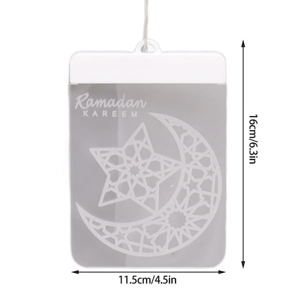 Eid Ramadan vinduesbelysning 3D måne og stjerne Islam Mubarak KLB