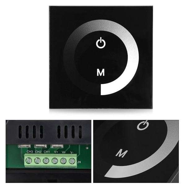 Vægmonteret enkeltfarvet LED touch panel controller dæmper KLB