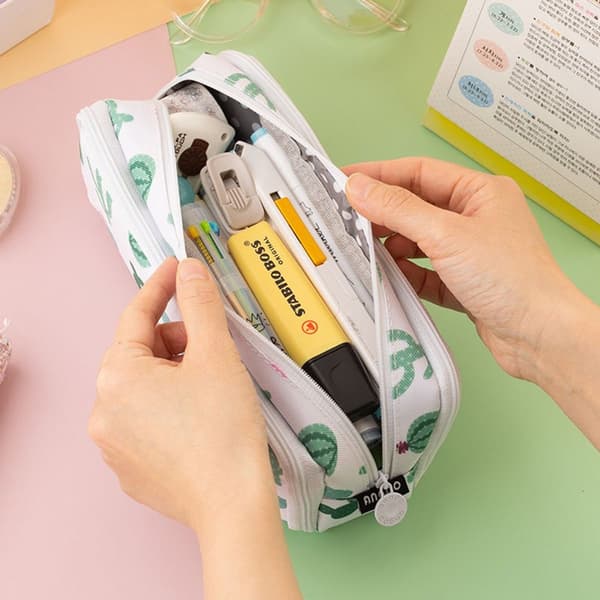 Pencil Case Stor Kapacitet 3 Rum Linned Pencil Case Stil 3 KLB