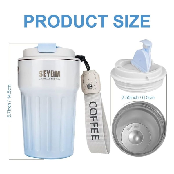 400ml Stainless Steel Waterproof Insulated Mug for Hot Coffee