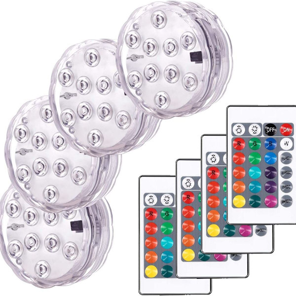 Neddykbar LED-lys, flerfarget RGB 10 LED-lys