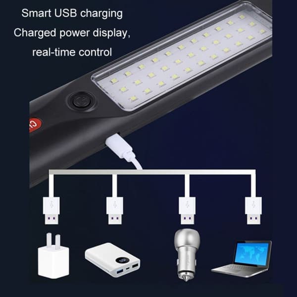 USB-oppladbar vanntett LED-arbeidslys med strømdisplay (30 x 5,5