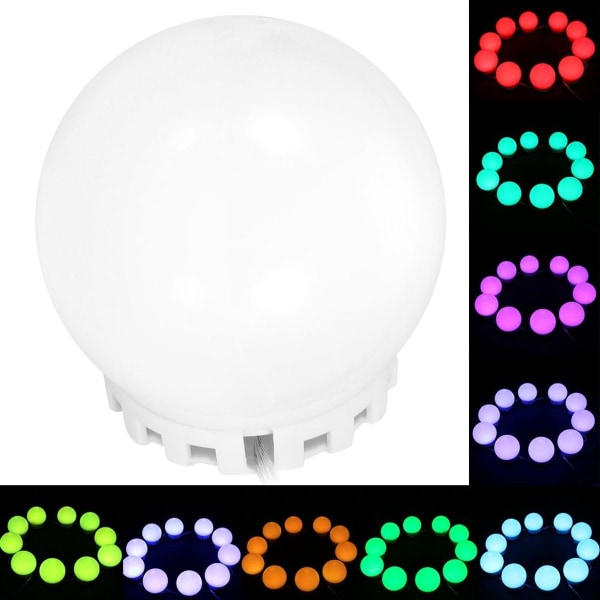 USB 10LED fargerike speil lys sminke lampe med fjernkontroll KLB