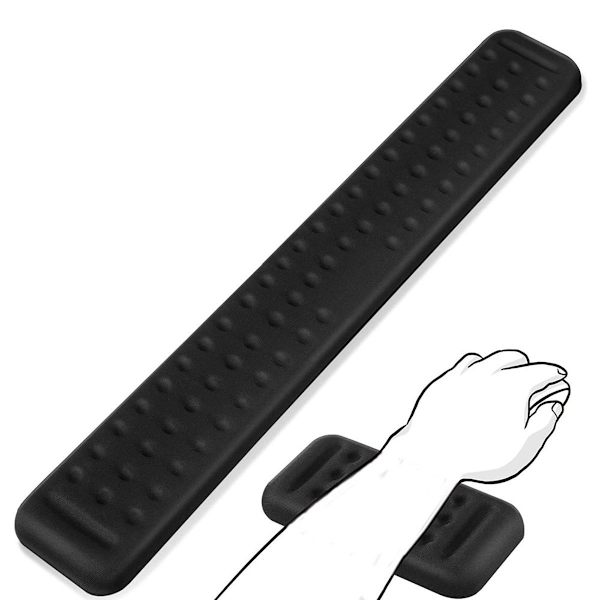 1 sæt sort memory foam computer tastatur håndledsstøtte