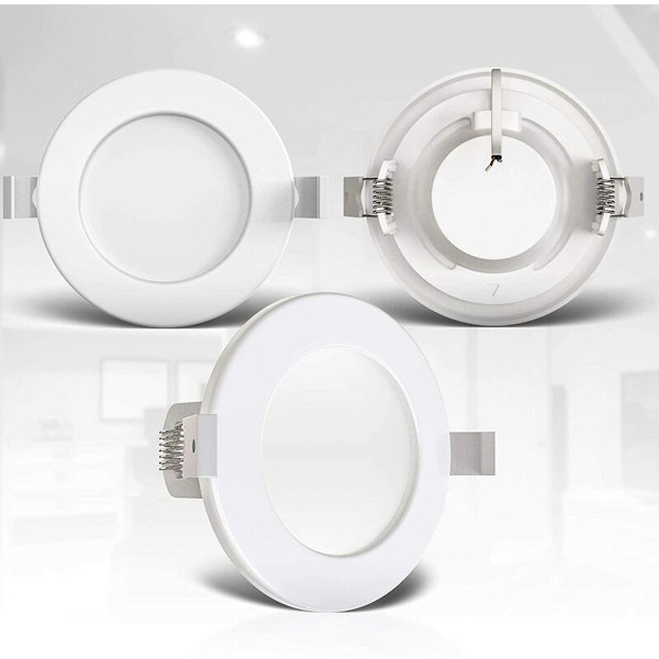 Sett med 3 spesielle innfelte spotlights for bad IP44, sprutsikker, ultra-flat