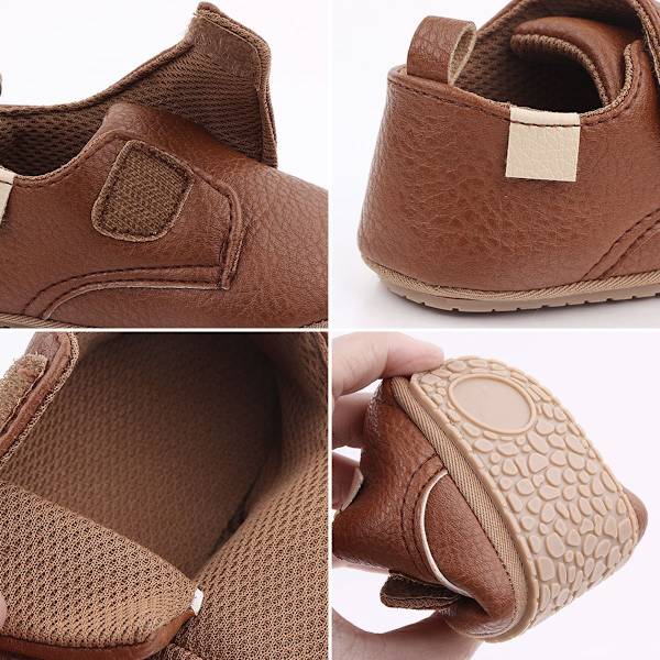 Baby Boys Girls Sneaker Toddler Slip On Anti Skid Newborn First Walkers Dunkelbraun KLB