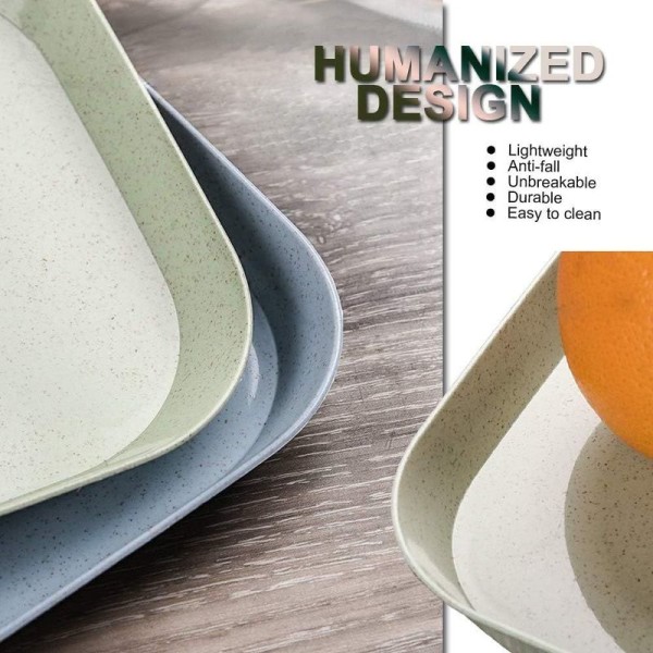 Robust salatplate brødplate sett, 4 mini firkantede lys