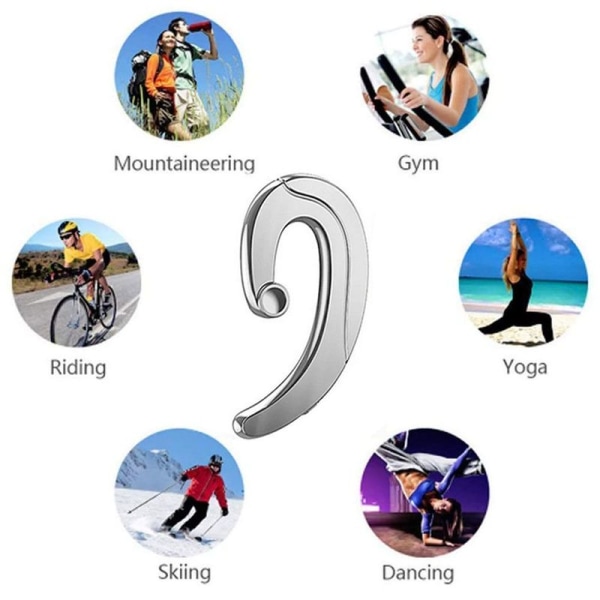 Bluetooth-headset trådlös silver