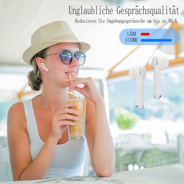 Bluetooth-nappikuulokkeet, langattomat Bluetooth 5.3 HiFi-stereokuulokkeet