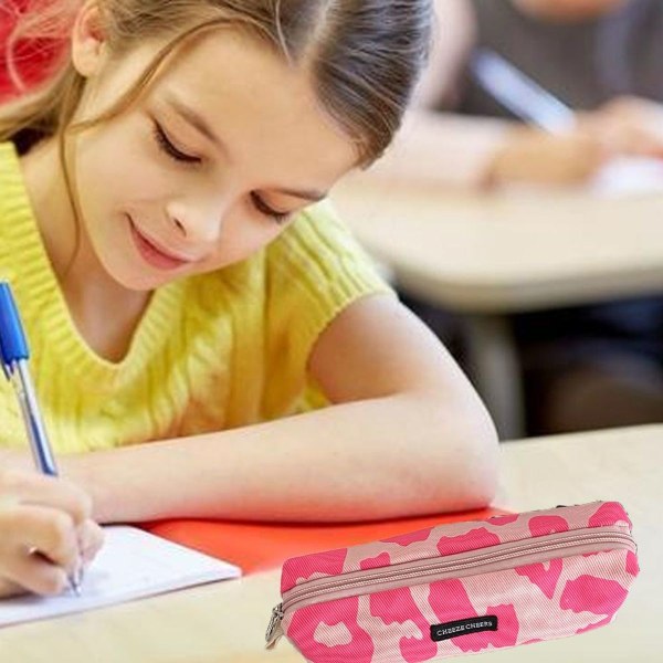 Canvas Student Stationery Pencil Case Högkvalitativt Pennfodral Rosa KLB