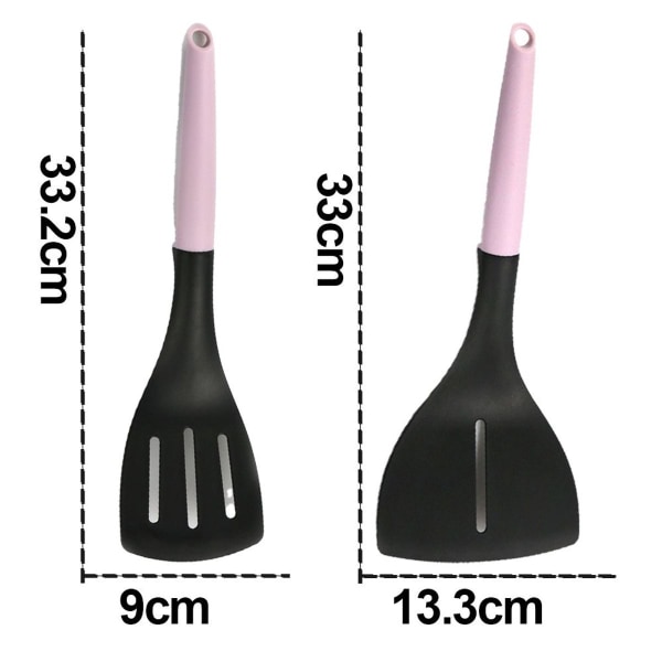 Pink nylon spatula, non-stick pan, special cooking sieve, frying spatula + flat bottom spatula KLB