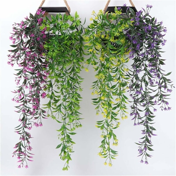 Kunstige Blomster Kunstige Hængeplanter, 78CM, 5 Gaffler, Falsk Vinstok, Pil, Rattan, Blomster, Til Hjem, Havevægsdekoration (Grøn) KLB