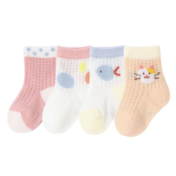 4 par sokker til småbarn og jenter - myk bomull, L KLB