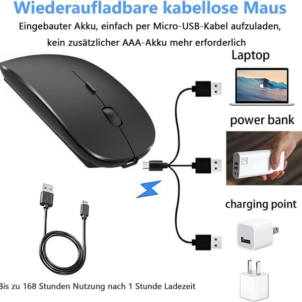 Trådløs Bluetooth-mus for MacBook - svart
