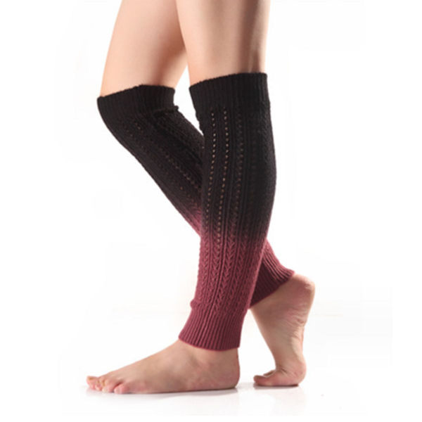Dammode Vinter Leggings Stövlar Långa Benvärmare Stickade Virkade Sockor Svart KLB