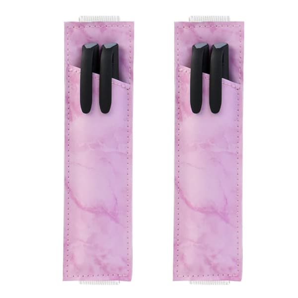 2 stk. Penholder Penetui Læder Tilbehør Elastisk Rosa