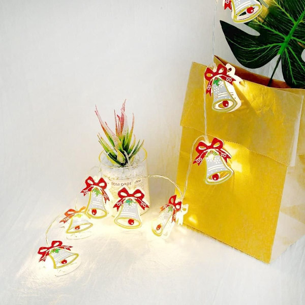 10 LED julelys Batteridrevet Hjemmeindretning Lille klokke 1,15 m KLB