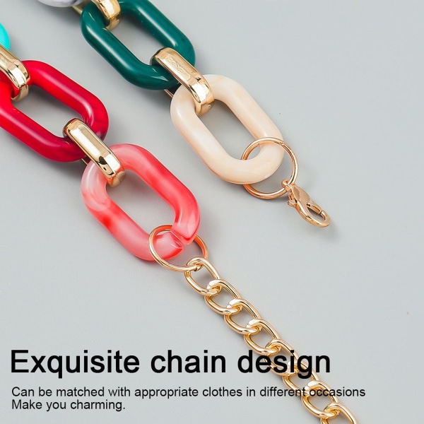 Mode Chunky Link Chain Lang Oval Halskæde til Kvinder KLB