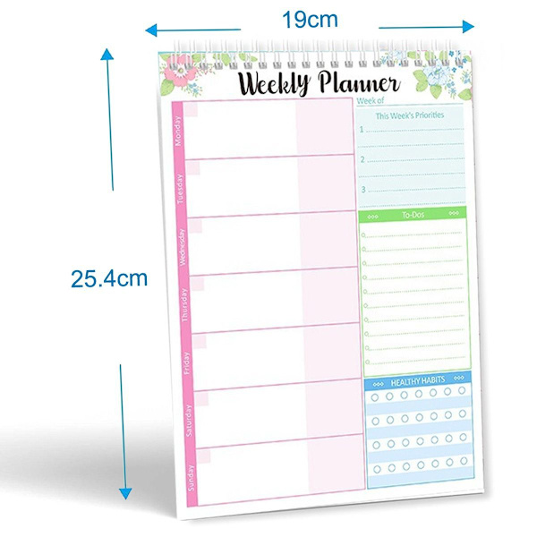 To Do List Notepad med Spiralbundet Daglig Planlægnings Notepad Unda Style1 KLB