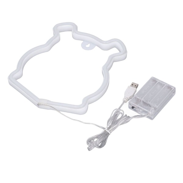 Neonljus LED-skylt i björnform, batteridriven, USB KLB