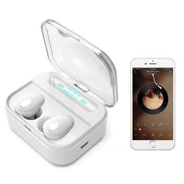 TWS Bluetooth 5.0 Earbuds True Wireless Stereo-hovedtelefoner Hvid