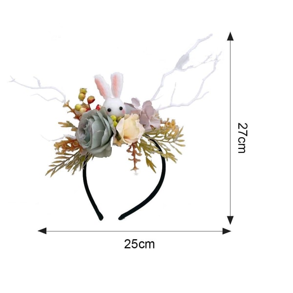 Påskehare Blomster Hovedbånd Dekoration Sød Kanin Hovedbånd Fe KLB