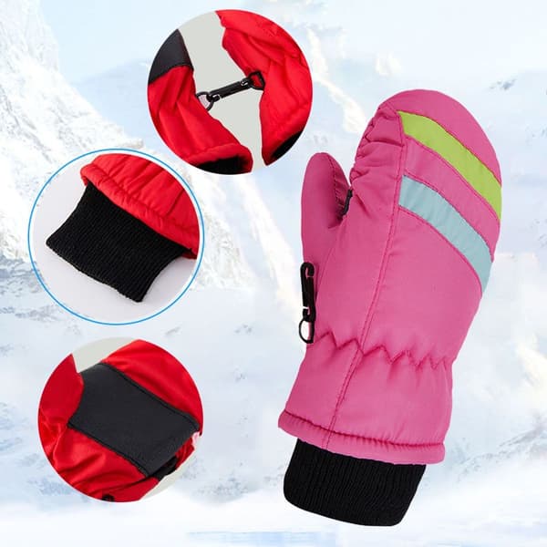 Vinterbarns snøvotter Unisex vanntette skivotter Vinterrosa