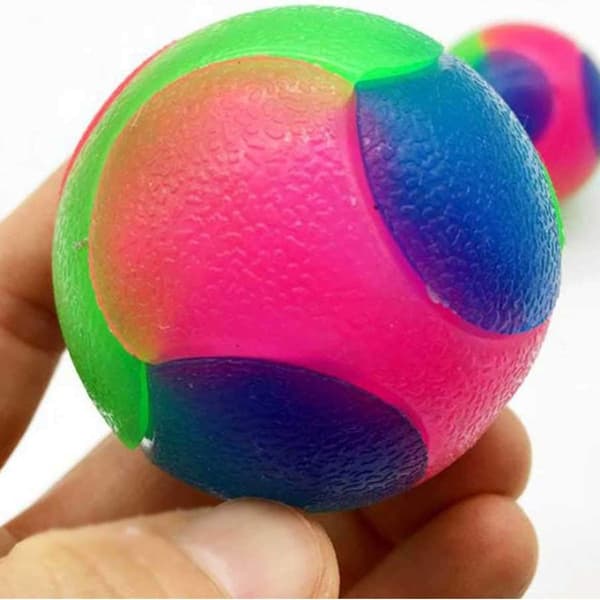 3-pack blinkande elastiska hundbollar som lyser i mörkret KLB