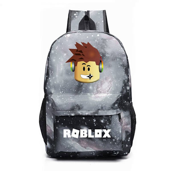Børns dreng pige Roblox rygsæk rygsæk skoletaske stjerne sort