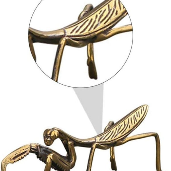 Kobber Bedende Mantis Feng Shui Messing Statue Hageskulptur for Hage KLB