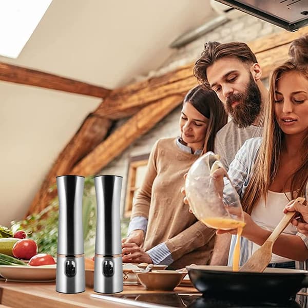 Elektrisk salt- och pepparkvarnset, automatisk kvarn, ros