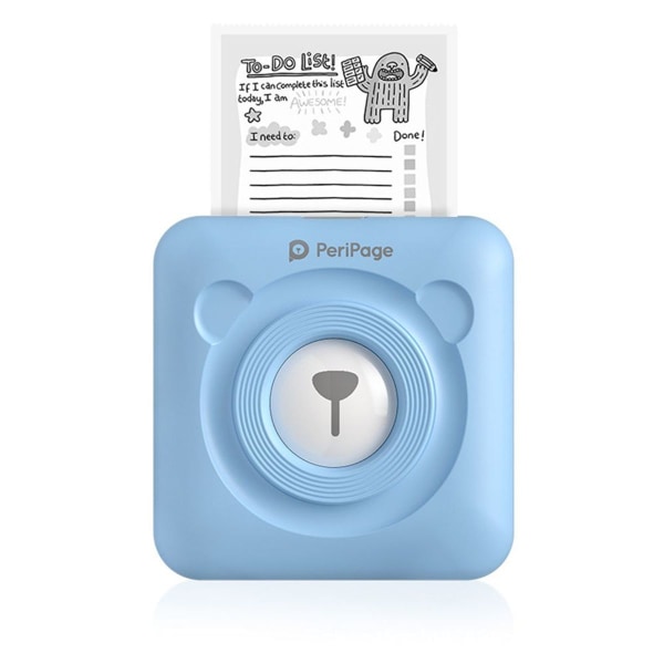 Mini fotoprinter - Bluetooth, termisk papir - 203 DPI - iOS, Android, Windows - Blå