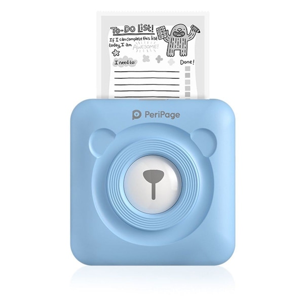 Mini fotoprinter - Bluetooth, Termiskt papper - 203 DPI - iOS, Android, Windows - Blå