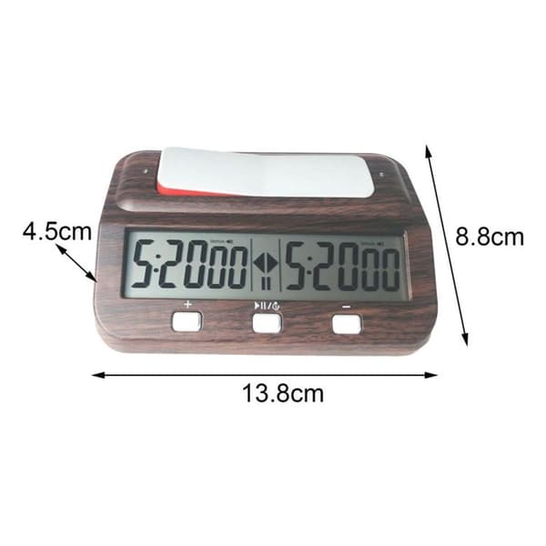 HQT101w Plast Schackklocka Go Schack Timer (Trästruktur)