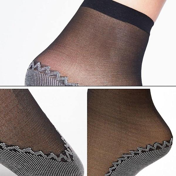 10 paria naisten kenkiä, joissa on silkkisen läpinäkyvä nilkkasuoja, musta KLB