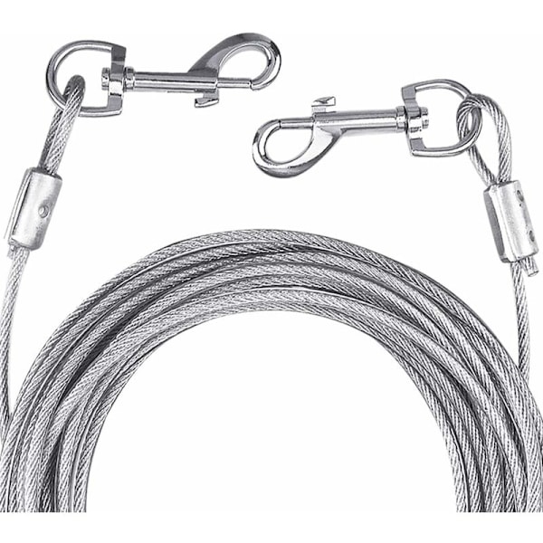 Tether-kabel for hunder opptil 80 kg, 3 meter, leiebånd for små, mellomstore eller store hunder (hvit) KLB