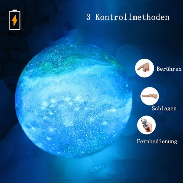 Cool børns Galaxy Moon natlys med 16 LED natlys KLB