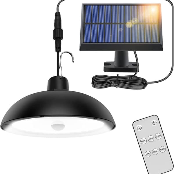 Solcellelamper utendørs, 78LED 4 moduser solcelledrevne hengende lamper utendørs med bevegelse