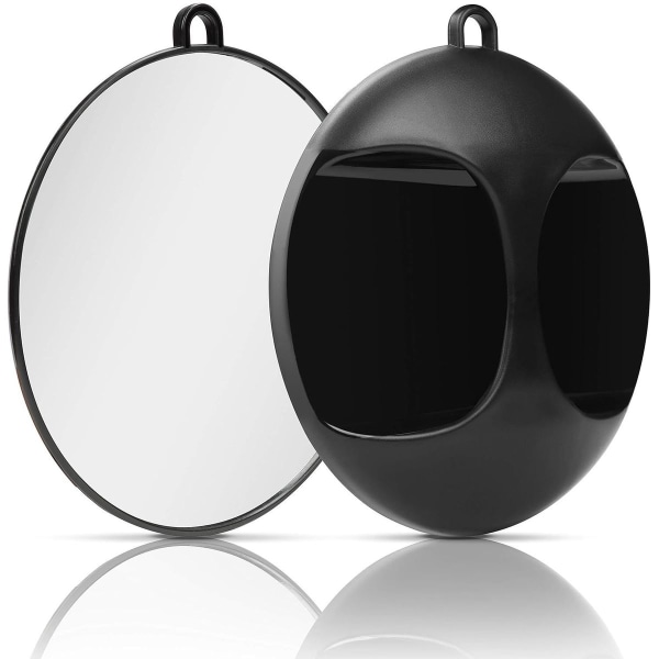 Kampaajan peili pyöreä valo kahvalla - kampaamo peili musta varten