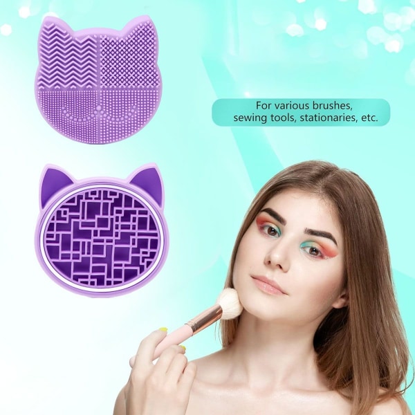 i 1 design makeup børste rensemåtte med børstetørring