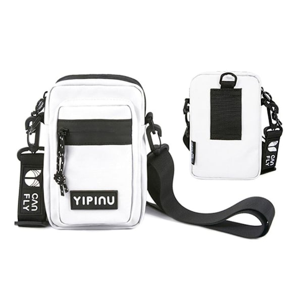 YD9 Fashion Student Simple Art Shoulder Mobile Phone Bag (White)