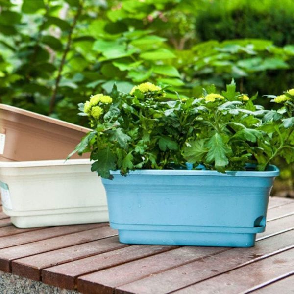 Rektangulær potte i plast, moderne dekorativ blomsterpotte