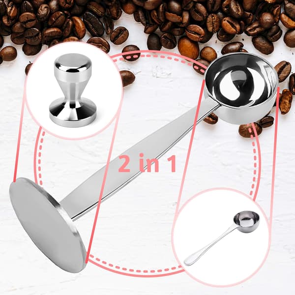 Espresso-Trykker og Kaffe Måleske, Rustfrit Stål -