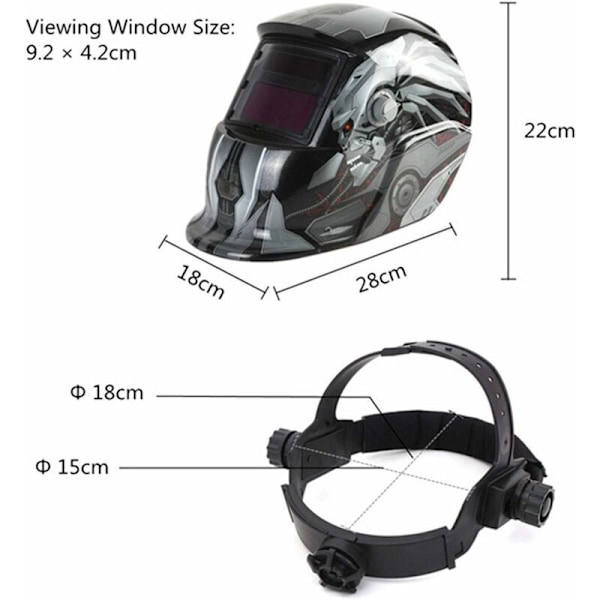Automatisk svetsmask - Svetsmask med 2 justerbara skuggsensorer DIN9-13 för MIG TIG MAG ARC-svetsning KLB