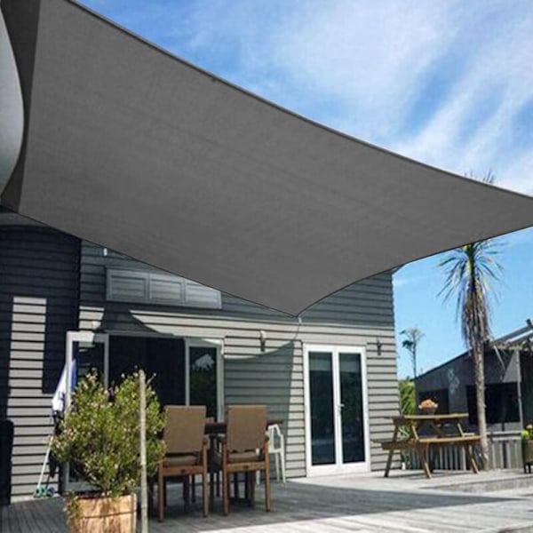Rektangulær skygge seil 4x6m HDPE skygge klut pustende markise UV-strålebeskyttelse for utendørs hage terrasse balkong antrasitt farge KLB