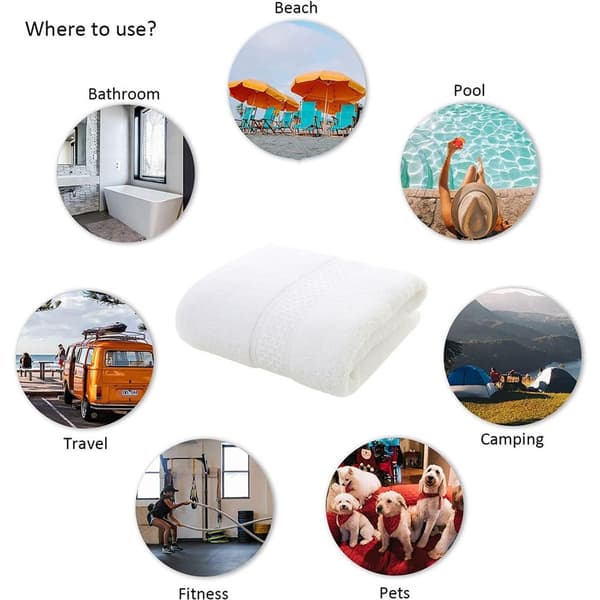 Badehåndklæder til badeværelse hotel spa pool college sovesal hvid