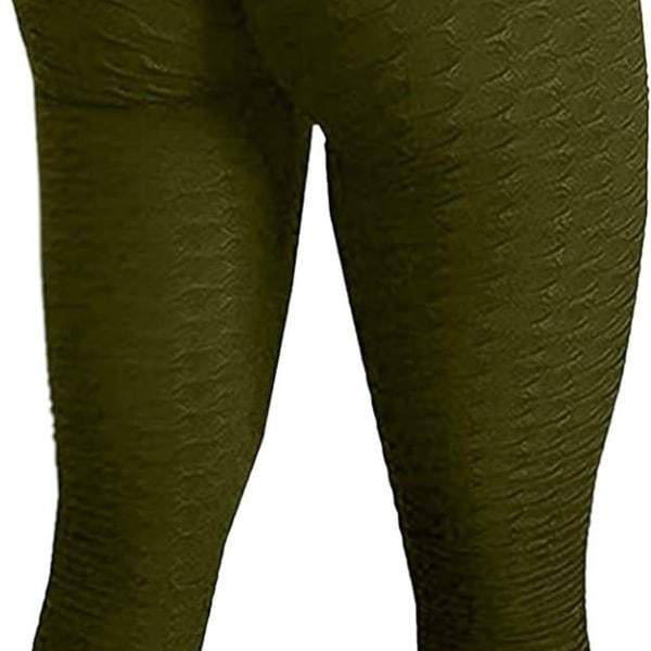 Berømte Leggings, Kvinder Butt Lifting Yoga Bukser Høj 01 Army Green KLB